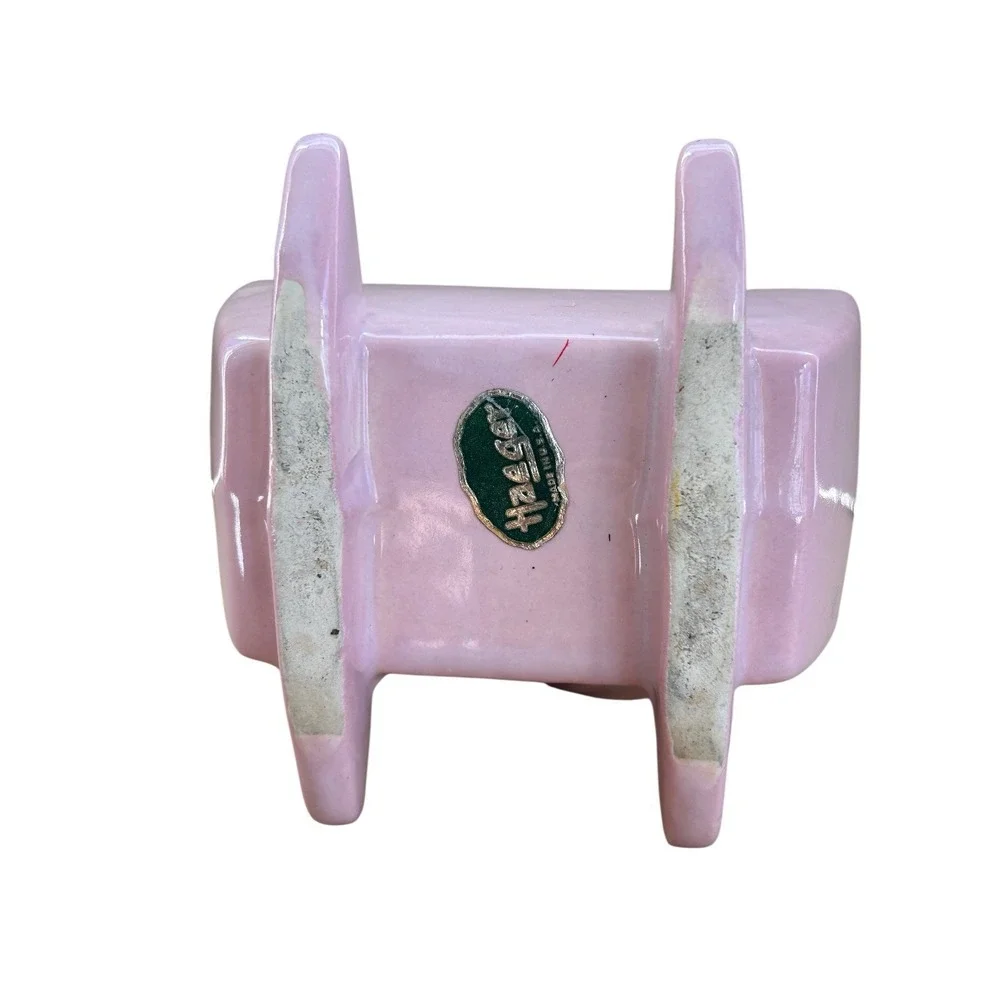 Haeger Pottery Pink Stork & Cradle Baby‎ Nursery Planter Wall Pocket W/sticker